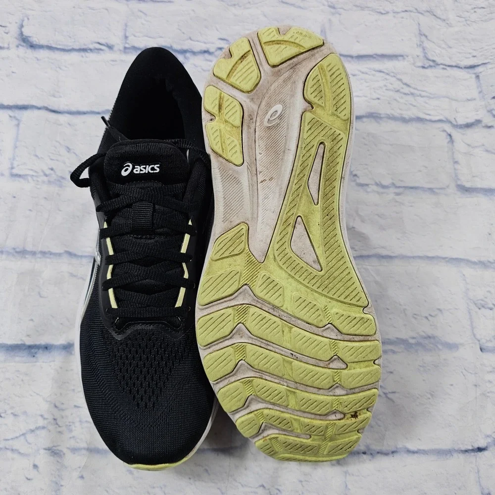 ASICS GT-1000 13 Running Shoes Womens 11 Black White Yellow Stability Sneakers